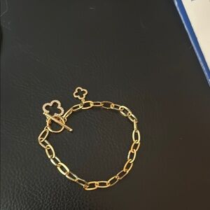 Gold Geometric Bracelet with Chunky Links